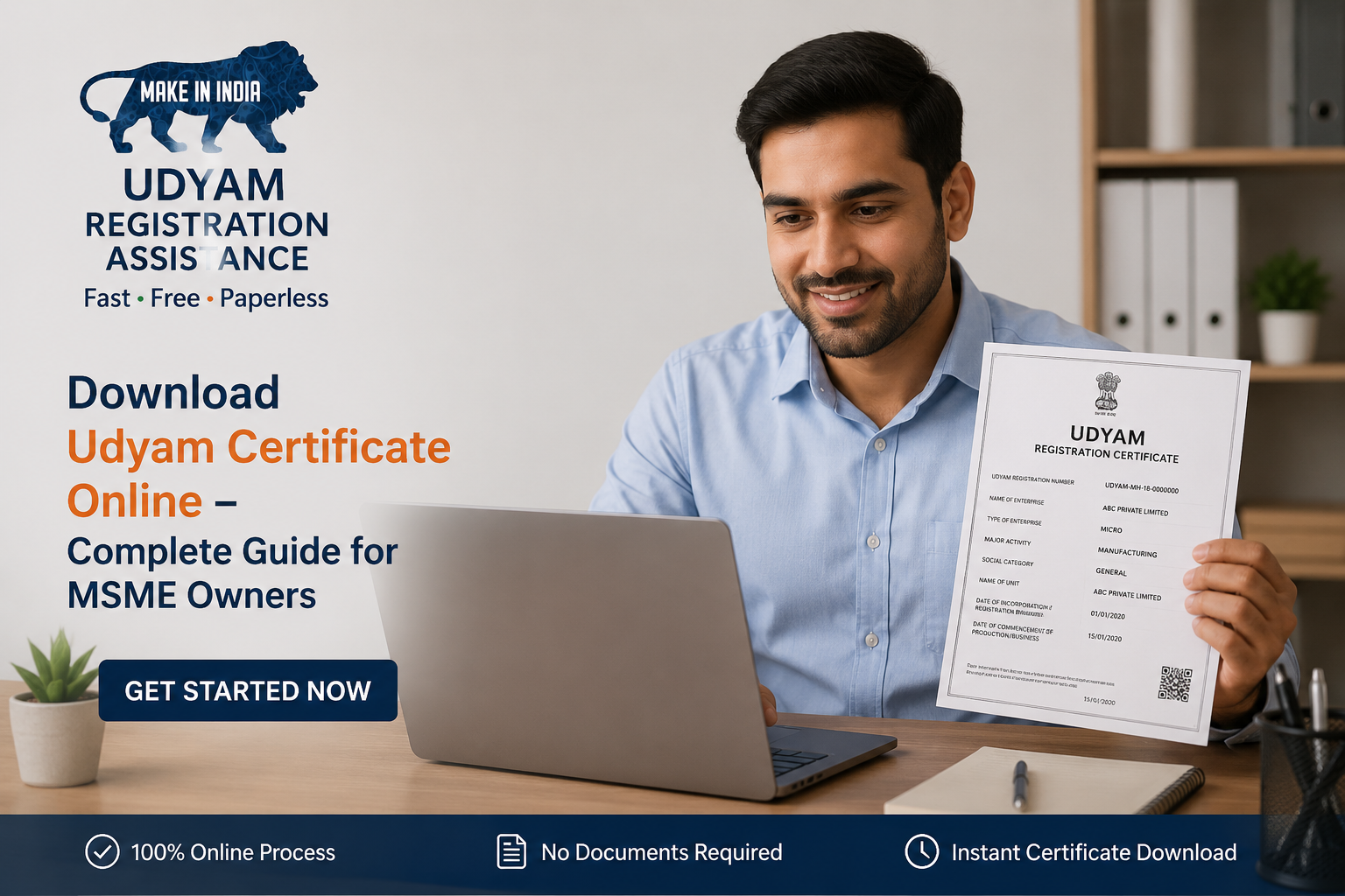 Udyam Certificate Download Online | MSME Udyog Aadhar Download Guide
